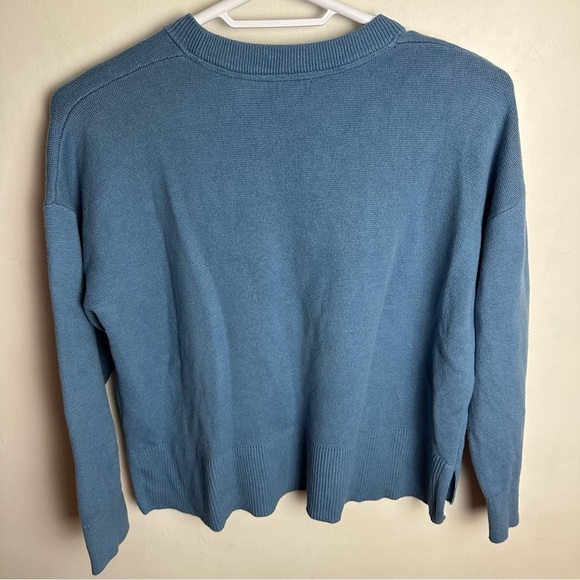 L. L. Bean Crewneck Sweater Women’s Size XLP Petite Jumper Cotton Cashmere Blue - Picture 2 of 9